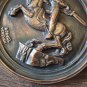 Vintage Embossed Copper Wall Decoration of David of Sassoun, Wall Hanging Décor