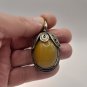 Vintage Armenian Soviet Flower Filigree Amber Pendant, Antique Armenian Pendant
