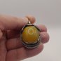 Vintage Armenian Soviet Flower Filigree Amber Pendant, Antique Armenian Pendant