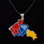 Armenian Map Sterling Silver Enamel Pendant, Armenian Jewelry, Armenian Land Necklace