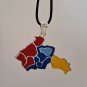 Armenian Map Sterling Silver Enamel Pendant, Armenian Jewelry, Armenian Land Necklace