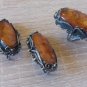 Vintage Armenian Soviet Filigree Amber Jewelry Set, Armenian Earrings, Armenian Ring