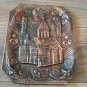 Vintage Embossed Copper Wall Decoration of Geghard, Armenian Monastery, Wall hanging Decor