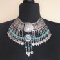Pomegranate Drop Coin Turquoise Necklace, Armenian Necklace