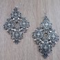 Armenian Diamond Dangle Earrings Silver Plated, Ethnic Dangle Earrings, Boho Hippie Dangle Earrings