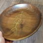 Decorative Armenian Walnut Carved Bowl-Dish, Handmade Wall Hanging Wood Petroglyphs Plate