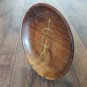 Decorative Armenian Walnut Carved Bowl-Dish, Handmade Wall Hanging Wood Petroglyphs Plate