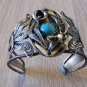 Armenian Coral Cuff Filigree Bracelet, Armenian Cuff Bracelet, Ethnic Bracelet