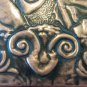 Vintage Embossed Copper Wall Decoration of Armenian Woman Making Wool, Chekanka