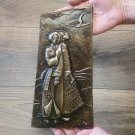 Vintage Embossed Copper Wall Decoration of Anoush, Armenian Anoush Love Story, Chekanka