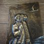 Vintage Embossed Copper Wall Decoration of Anoush, Armenian Anoush Love Story, Chekanka
