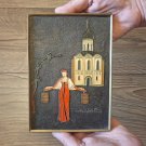 The Church of the Intercession on the Nerl Vintage Embossed Copper Enamel Wall Decoration