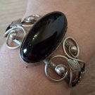 Armenian Obsidian Cuff Bracelet, Ethnic Bracelet, Retro Style Vintage Bracelet