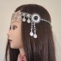 Eternity Forehead Flowery Silver-Plated Drop, Armenian Headpieces Drop, Black Onyx Forehead Drop