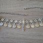 Eternity Forehead Flowery Silver-Plated Drop, Armenian Headpieces Drop, Black Onyx Forehead Drop