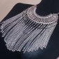 Half Moon Armenian Chain Dangle Drop Button Necklace, Armenian Necklace, Ethnic Necklace