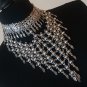 Button Flowery Drop Leaves Net Neck Necklace, Armenian Statement Necklace