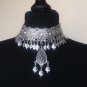 Armor Link Pomegranate Drop Coin Statement Necklace, Armenian Pomegranate Necklace