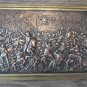 Vintage Embossed Copper Wall Decoration of the battle, Famous Battle, Armenian Chekanka