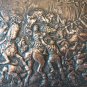 Vintage Embossed Copper Wall Decoration of the battle, Famous Battle, Armenian Chekanka