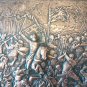 Vintage Embossed Copper Wall Decoration of the battle, Famous Battle, Armenian Chekanka