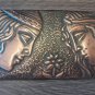 Vintage Embossed Copper Wall Decoration of The Love of King Artashes and Satenik
