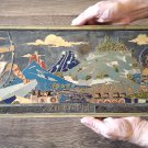 Vintage Embossed Copper Enamel Wall Decoration of Hayk and Bel, Armenian Traditional Home Décor
