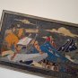 Vintage Embossed Copper Enamel Wall Decoration of Hayk and Bel, Armenian Traditional Home Décor
