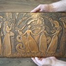 Harvest of Abundance Vintage Embossed Copper Wall Decoration, Armenian Chekanka