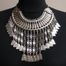 Anahit Haft Moon Drop Coin Statement Necklace, Armenian Anahit Necklace