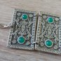 Silver Armenian Armor Link Bracelet: Ethnic Elegance with Chrysolite Stones