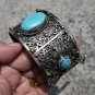 Armenian Turquoise Filigree Cuff Bracelet: Handmade Ethnic Jewelry