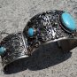Armenian Turquoise Filigree Cuff Bracelet: Handmade Ethnic Jewelry