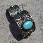 Armenian Turquoise Filigree Cuff Bracelet: Handmade Ethnic Jewelry