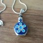 Armenian Enamel Sterling Silver Perfume Flask Necklace