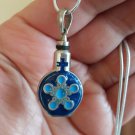 Armenian Enamel Sterling Silver Perfume Flask Necklace