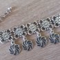 Eternity Ankle Flowery Silver Plated Drop Bracelet, Eternity Drop Ankle Bracelet