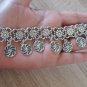 Eternity Ankle Flowery Silver Plated Drop Bracelet, Eternity Drop Ankle Bracelet