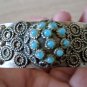 Vintage Armenian Soviet Cuff Filigree Turquoise Bracelet, Arm cuff Bracelet
