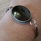 Armenian Obsidian Cuff Closed Bracelet, Simple Cuff Bracelet, Ethnic Bracelet