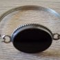 Armenian Obsidian Cuff Closed Bracelet, Simple Cuff Bracelet, Ethnic Bracelet