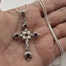 Armenian Cross Sterling Silver Pendant with Red Zircon – Symbol of Faith and Heritage