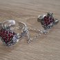 Pomegranate Armenian Double Ring Red Zircon &acirc;�� Sterling Silver .925