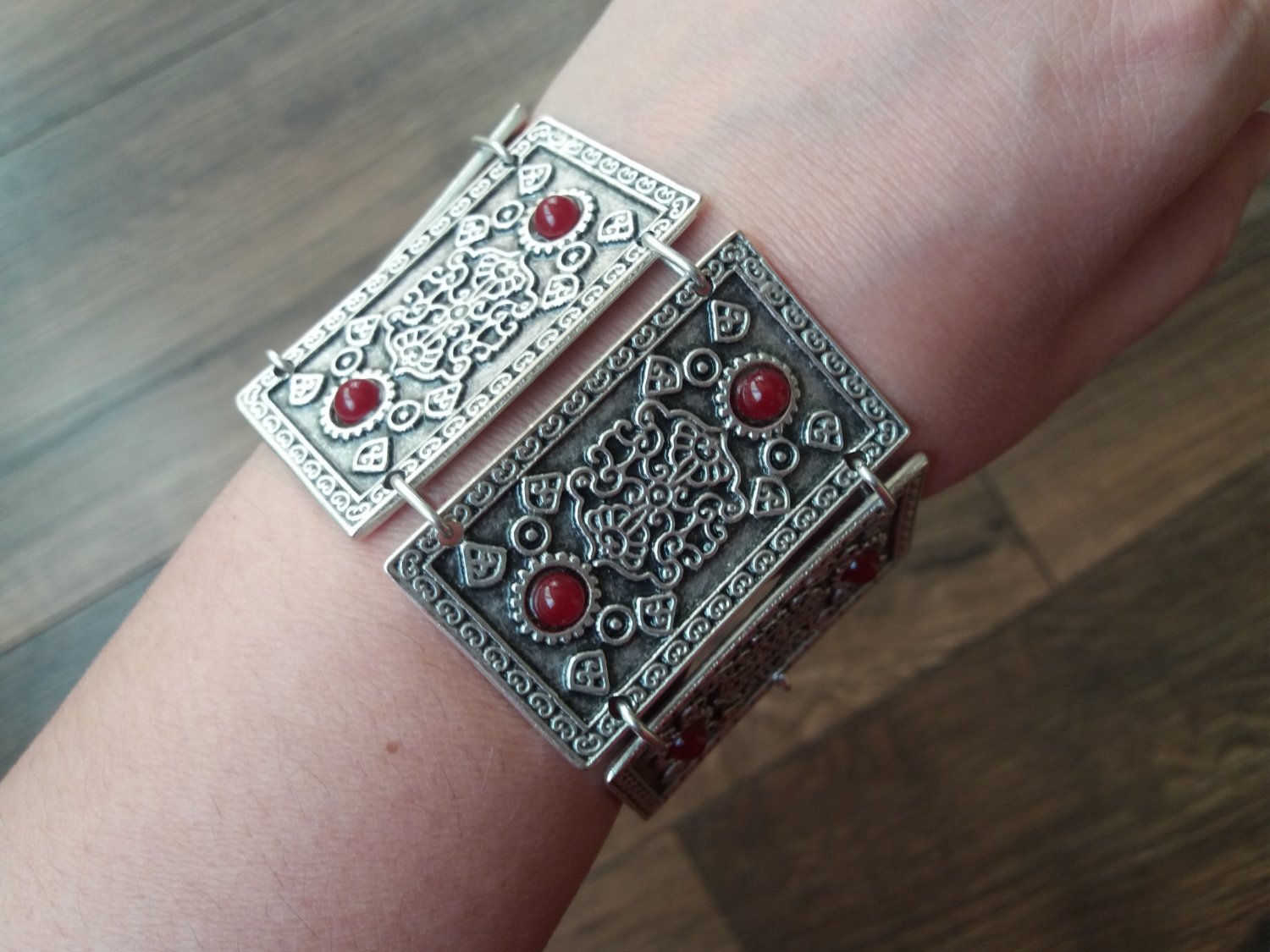 Rectangular Armor Link Bracelet, Armenian Bracelet, Ethnic Tribal Bracelet