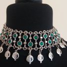 Armenian Pomegranate Neckline Drop Coin Necklace: Ethnic Chrysolite Style
