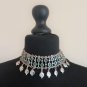 Armenian Pomegranate Neckline Drop Coin Necklace: Ethnic Chrysolite Style