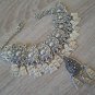 Armor Link Anahit Drop Coin Statement Necklace: Ethnic Crew-Neck Style