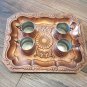 Vintage Armenian Copper Coffee Set: 1970s Soviet-Era Tray & Cups