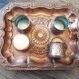 Vintage Armenian Copper Coffee Set: 1970s Soviet-Era Tray & Cups