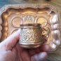 Vintage Armenian Copper Coffee Set: 1970s Soviet-Era Tray & Cups